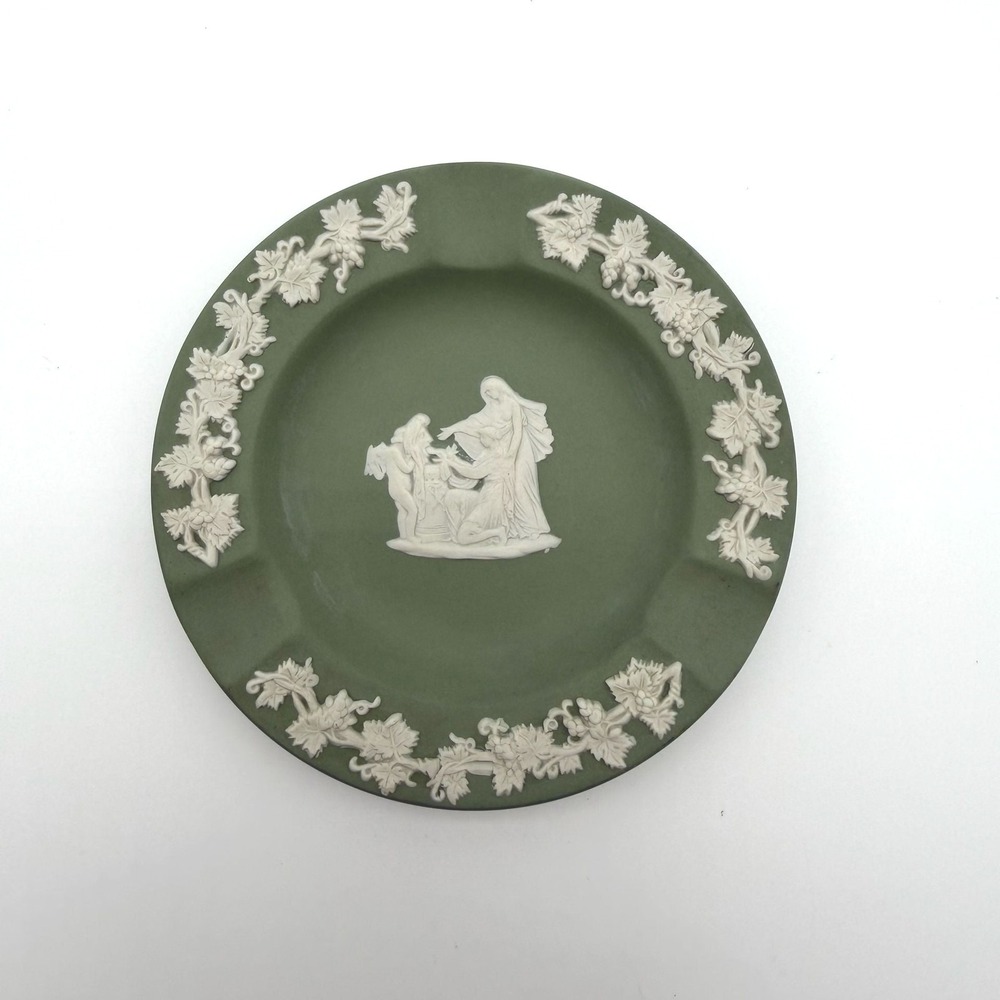 Wedgwood Jasperware Sage Green Ashtray